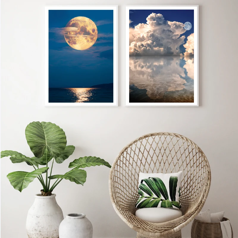 Nordic-Sky-Moon-Seascape-Canvas-Painting-Posters-Print-Blue-Wall-Art-Pictures-For-Living-Room-Bedroom (1)