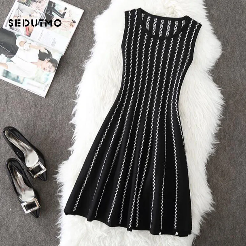 SEDUTMO Autumn Knitting Dress Women Tunic Stripe Dresses Sexy Winter Vintage Fashion Sundress Slim Black Party Dress ED342
SEDUTMO Autumn Knitting Dress Women Tunic Stripe Dresses Sexy Winter Vintage Fashion Sundress Slim Black Party Dress ED342
