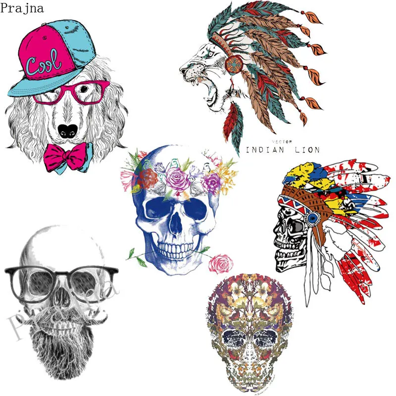 Prajna Skull Heat Transfer Vinyl Patch Sticker Iron On Transfer For Clothes T shirt Lion Tiger Applique Badge Stripes Fabric DIY
Prajna Skull Heat Transfer Vinyl Patch Sticker Iron On Transfer For Clothes T shirt Lion Tiger Applique Badge Stripes Fabric DIY