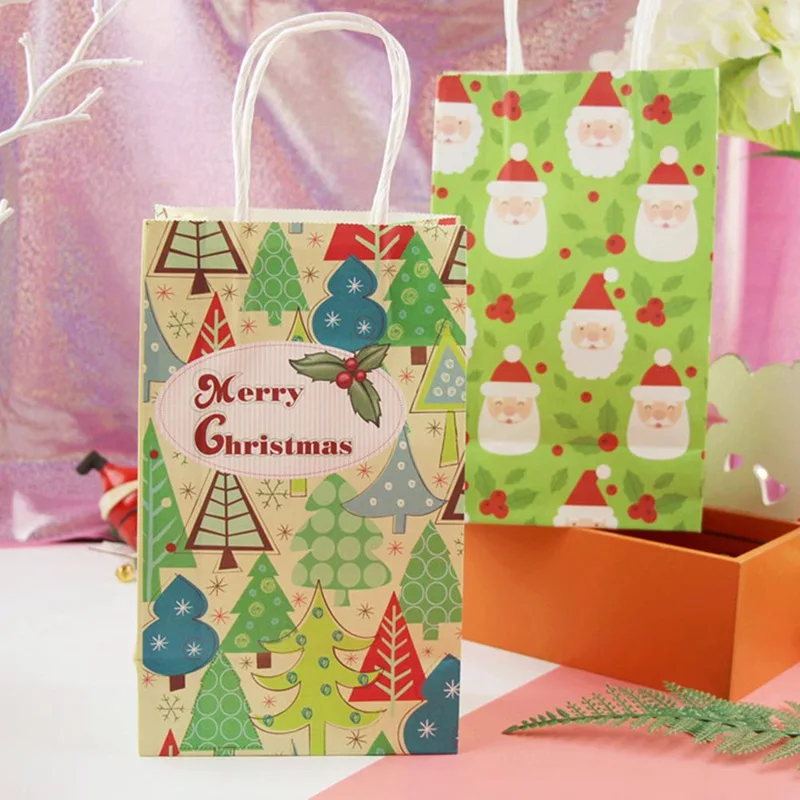 hot sale merry christmas gift bag with handle decoration paper
