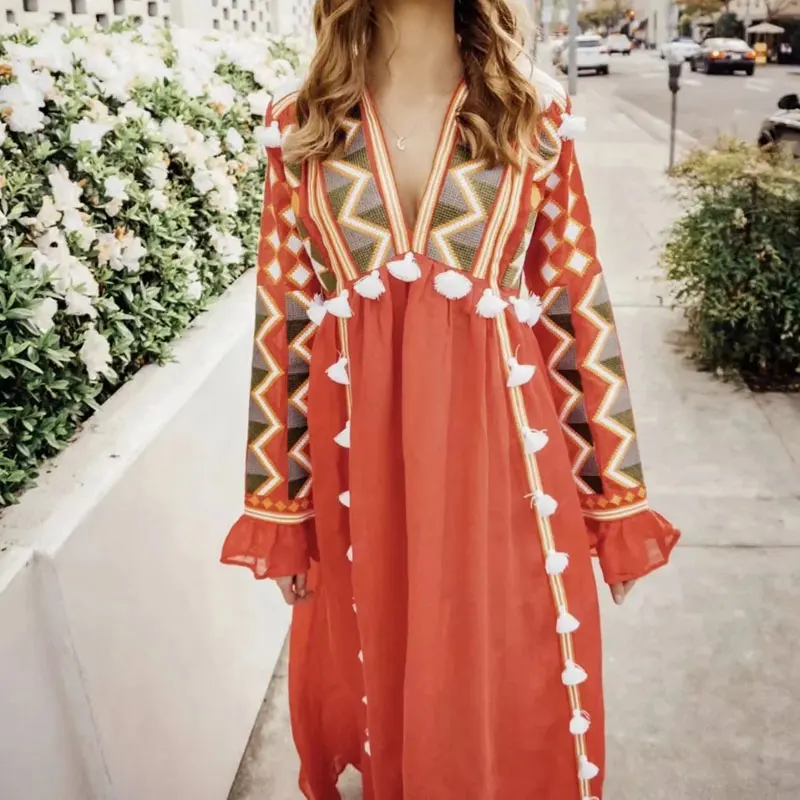 Autumn Floral Embroidery Women Dress High Low Hem Boho chic Hippie Midi Dresses V-Neck Kimono Sleeve Casual Beach Vestidos
Autumn Floral Embroidery Women Dress High Low Hem Boho chic Hippie Midi Dresses V-Neck Kimono Sleeve Casual Beach Vestidos