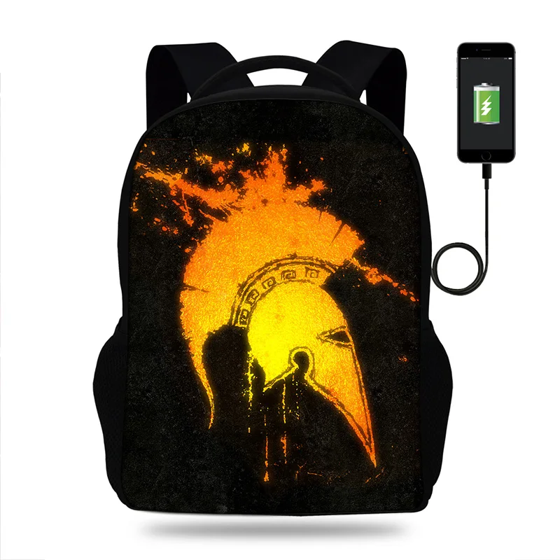 New Men Backpack USB Charging Backpack Bags College Student Book Bag Large Capacity Shell Spartan Mask Backpack Men Mochila
New Men Backpack USB Charging Backpack Bags College Student Book Bag Large Capacity Shell Spartan Mask Backpack Men Mochila