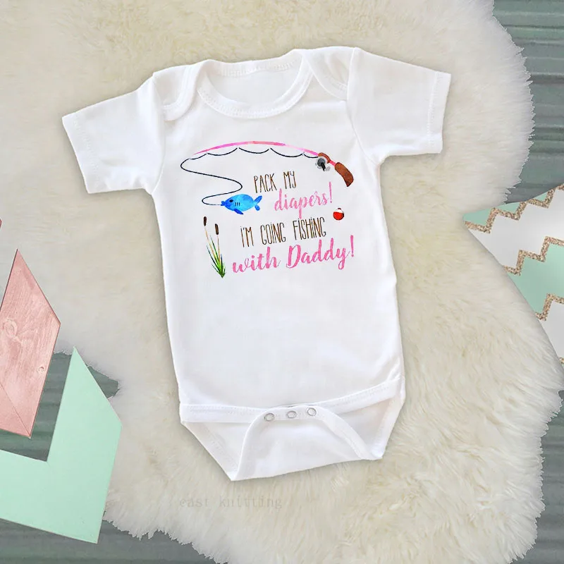 DERMSPE New Casual Newborn Baby Boys Girls Short Sleeve Simple Letter Print Pack My Diapers I'm Coming Fishing Cotton Romper
DERMSPE New Casual Newborn Baby Boys Girls Short Sleeve Simple Letter Print Pack My Diapers I'm Coming Fishing Cotton Romper