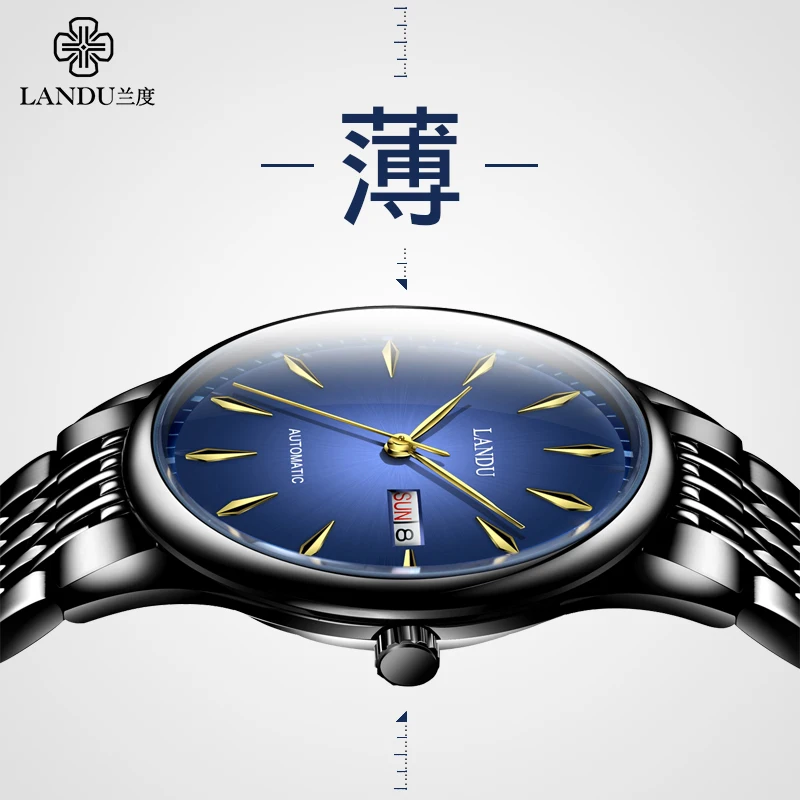 9mm thickness Men Business Mechanical Wristwatches Male Waterproof Business Watch LANDU Luxury Casual Fashion Brand Watches 
9mm thickness Men Business Mechanical Wristwatches Male Waterproof Business Watch LANDU Luxury Casual Fashion Brand Watches
