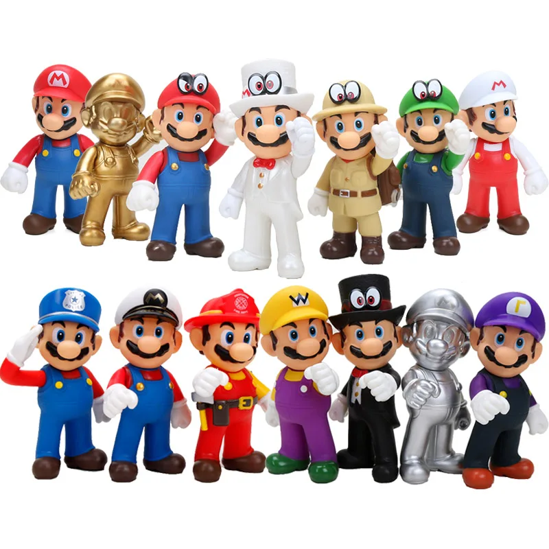 14pcs/set New Super Mario Bros Mario Maker Odyssey Police Captain Fire Fighter Golden Silver PVC Action Figures Toys Model Dolls
14pcs/set New Super Mario Bros Mario Maker Odyssey Police Captain Fire Fighter Golden Silver PVC Action Figures Toys Model Dolls