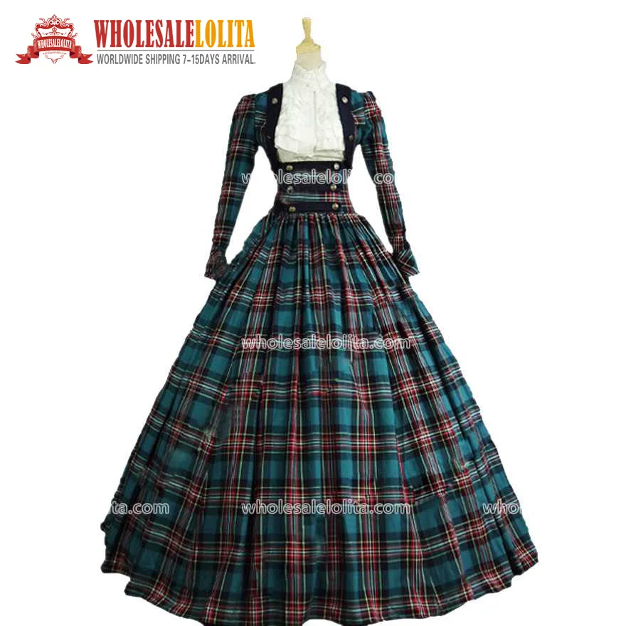 Victorian Civil War 3-pc Classic Tartan Period Dress Ball Gown Reenactment Theatre Clothing
Victorian Civil War 3-pc Classic Tartan Period Dress Ball Gown Reenactment Theatre Clothing
