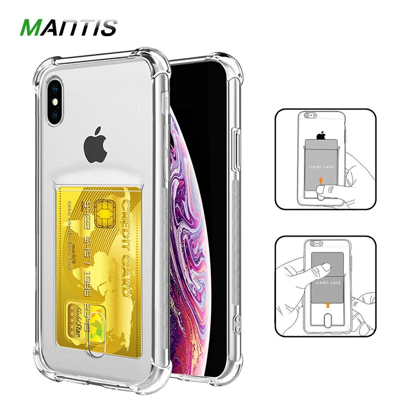 Чехол для телефона MANTIS iPhone X XS Max XR прозрачный мягкий чехол из ТПУ с держателем