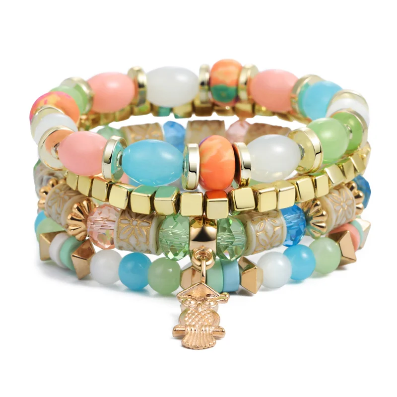 Bohemia Owl Style Stone Bead Crystal Bracelets & Bangles for Women Multilayer Love Tassel Charm Bracelet Jewelry Gift
Bohemia Owl Style Stone Bead Crystal Bracelets & Bangles for Women Multilayer Love Tassel Charm Bracelet Jewelry Gift