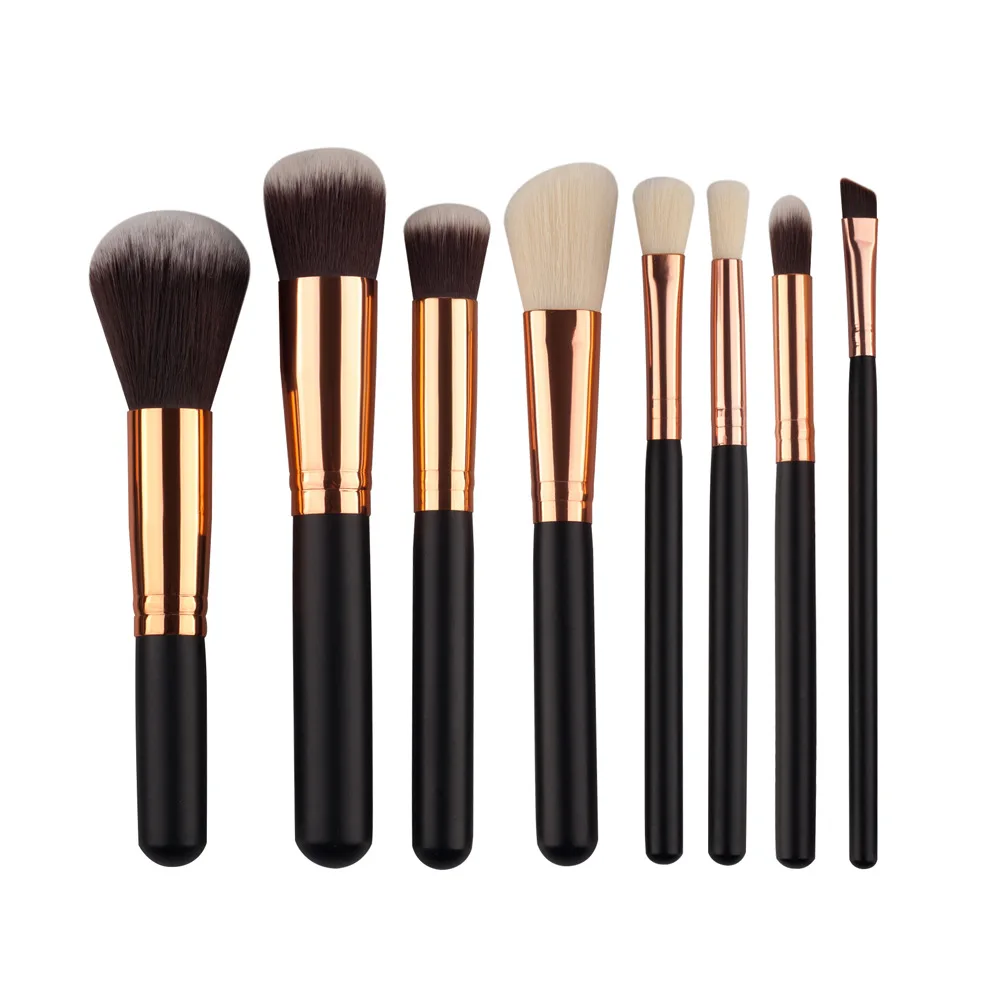 GUJHUI 8Pcs Pro Face Contour Foundation Brush Eye shadow Makeup Brushes Black Wood Handle Concealer Brush Basic Make Up Tool 
GUJHUI 8Pcs Pro Face Contour Foundation Brush Eye shadow Makeup Brushes Black Wood Handle Concealer Brush Basic Make Up Tool