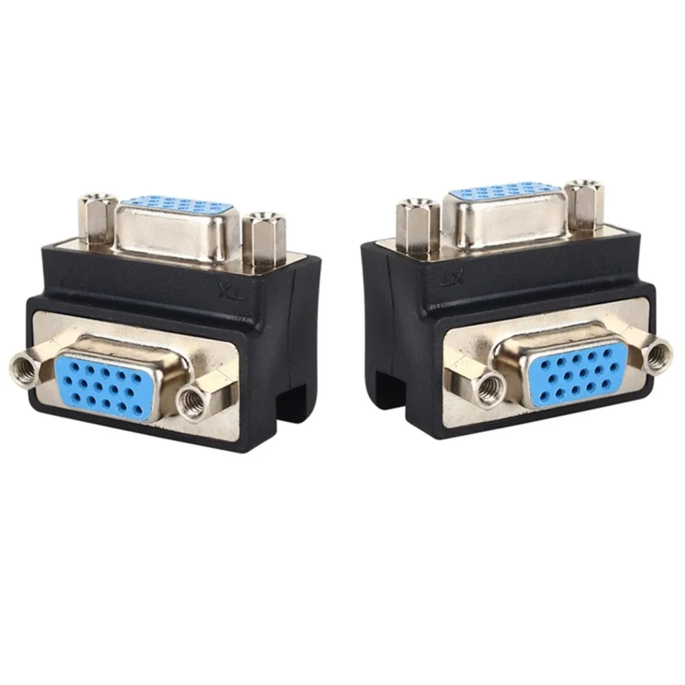 15 Pin VGA SVGA Adapter Female to Female Cable Extender Converter 90 Degree Right Angle Plug for PC TV LCD Monitor VGA Connector
15 Pin VGA SVGA Adapter Female to Female Cable Extender Converter 90 Degree Right Angle Plug for PC TV LCD Monitor VGA Connector