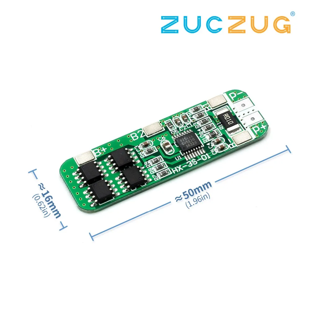3S 12V 18650 lithium battery protection board 10.8V 11.1V 12.6v anti-overcharge over-discharge 6A over-current protection
3S 12V 18650 lithium battery protection board 10.8V 11.1V 12.6v anti-overcharge over-discharge 6A over-current protection