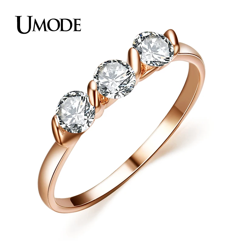 UMODE 18K Pink Rose Gold Plated Three Round Cubic Zirconia Stones Wedding Engagement Rings For Women Fashion Jewelry AJR0063A
UMODE 18K Pink Rose Gold Plated Three Round Cubic Zirconia Stones Wedding Engagement Rings For Women Fashion Jewelry AJR0063A
