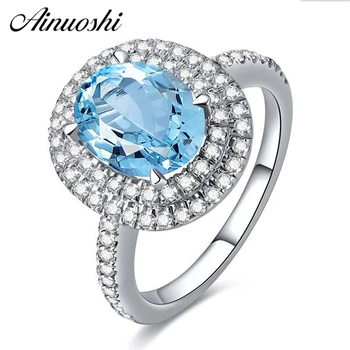 AINUOSHI 3 Carat Oval Cut Big Natural Blue Topaz Halo Ring Genuine 925 Silver 4 Prongs Mounting Layers Natural Jewelry Ring
AINUOSHI 3 Carat Oval Cut Big Natural Blue Topaz Halo Ring Genuine 925 Silver 4 Prongs Mounting Layers Natural Jewelry Ring