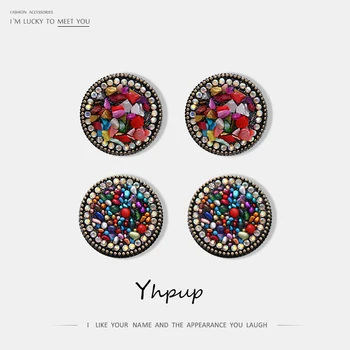 Yhpup Trendy Vintage Ethnic Resin Stone Round Stud Earrings Geometric Colorful Rhinestone Earrings for Female Party Jewelry Gift
Yhpup Trendy Vintage Ethnic Resin Stone Round Stud Earrings Geometric Colorful Rhinestone Earrings for Female Party Jewelry Gift