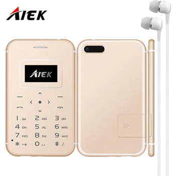 

AIEK/AEKU X8 Ultra Thin Card Mobile Phone Mini Pocket Students Phone Low Radiation Support TF Card PK AIEK C6 LED Torch