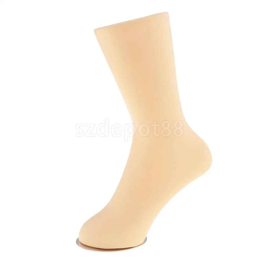 Adult Unisex PVC Mannequin Foot Anklet Socks Display, S/M/L, Black White Natural