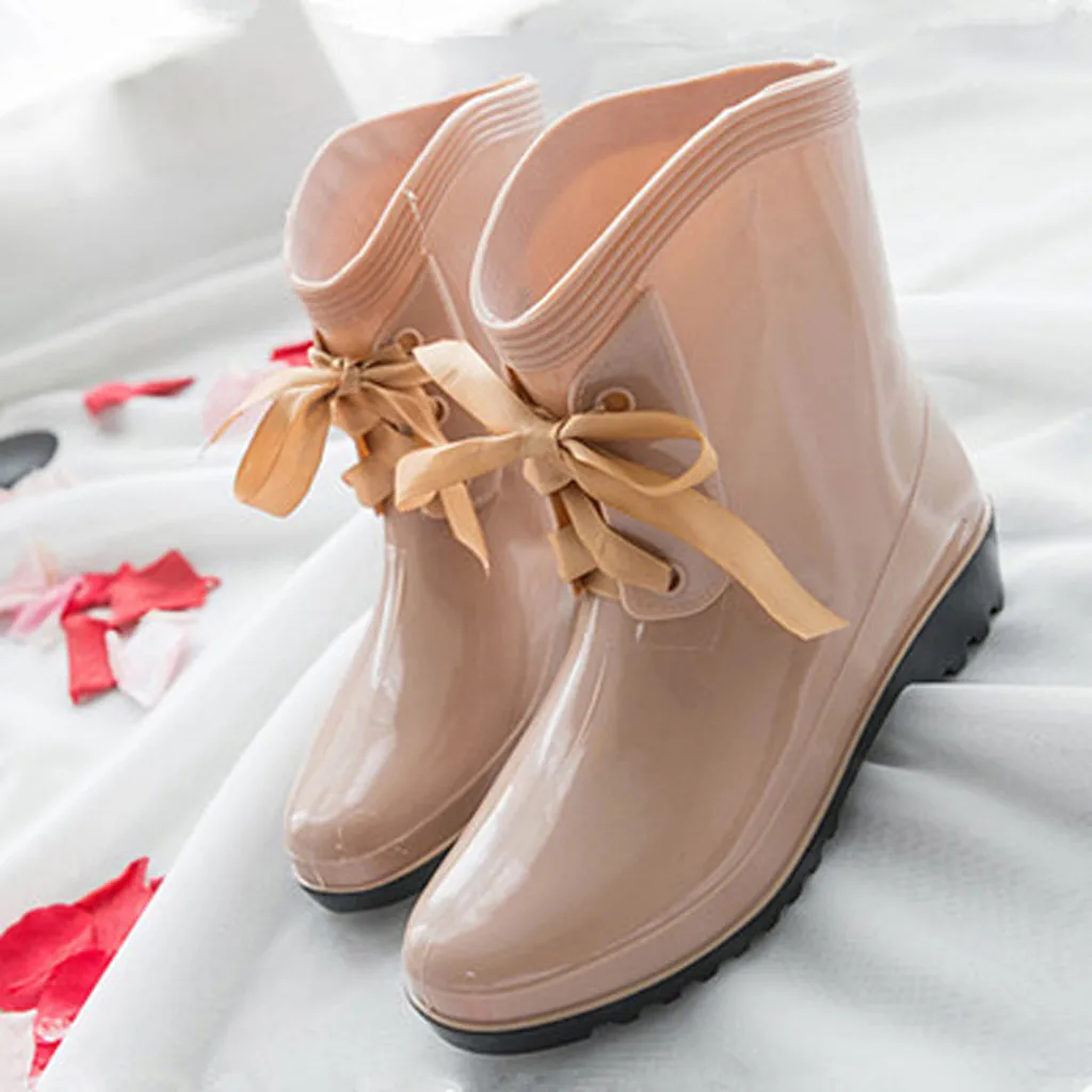 ONTO-MATO Womens Leisure rain boots Fashion Low-Heeled Middle Tube Rain Boots Lace-Up Waterproof Water Shoes Round Toe Shoes
ONTO-MATO Womens Leisure rain boots Fashion Low-Heeled Middle Tube Rain Boots Lace-Up Waterproof Water Shoes Round Toe Shoes