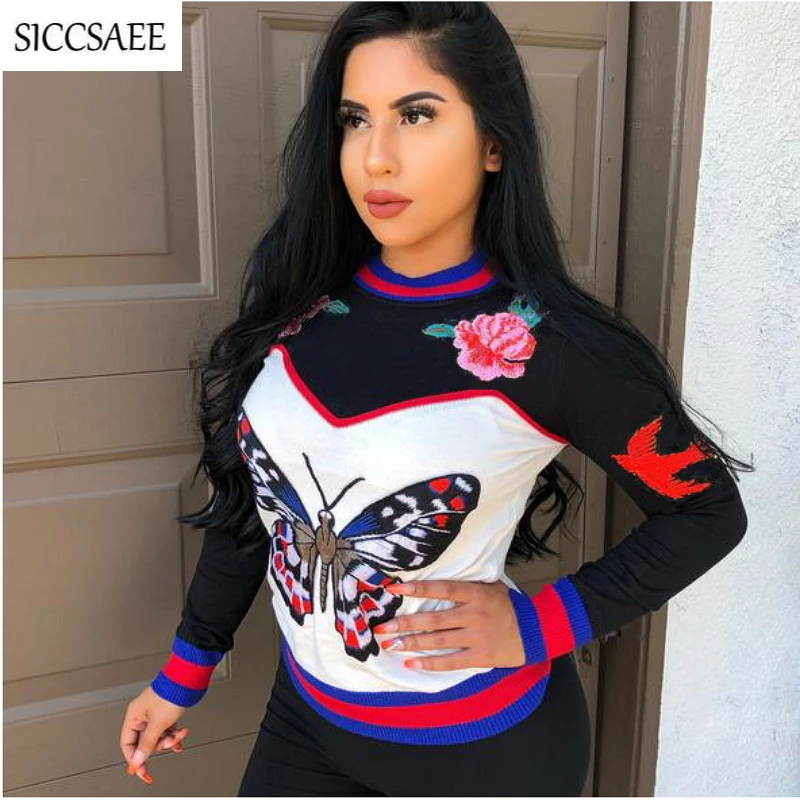 Long Sleeve Knitted Tshirt For Women Butterfly Printed Striped Flower Blusas Mujer De Moda 2018 Fall Camisetas Femininas Casual
Long Sleeve Knitted Tshirt For Women Butterfly Printed Striped Flower Blusas Mujer De Moda 2018 Fall Camisetas Femininas Casual