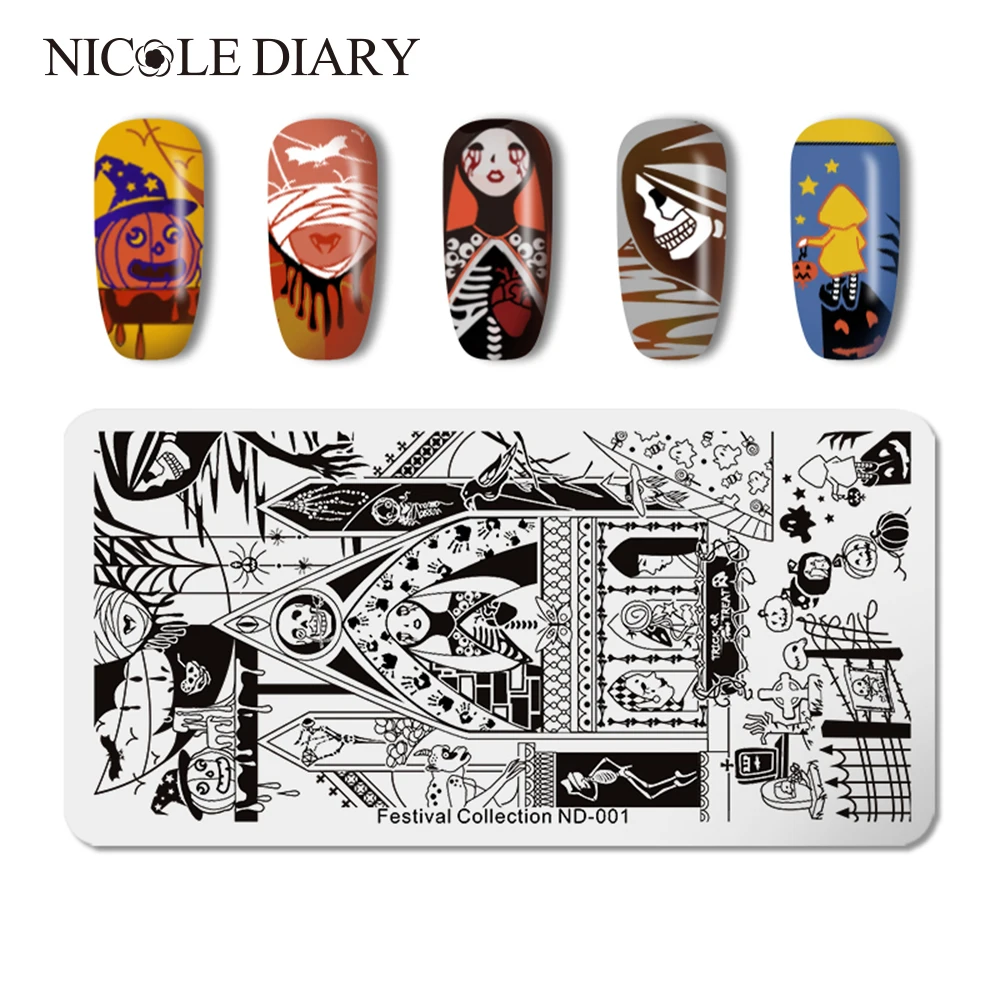 NICOLE DIARY Rectangle Nail Stamping Plate Halloween Thanksgiving Series Celebration Stamping Plate DIY Manicure Image Template
NICOLE DIARY Rectangle Nail Stamping Plate Halloween Thanksgiving Series Celebration Stamping Plate DIY Manicure Image Template