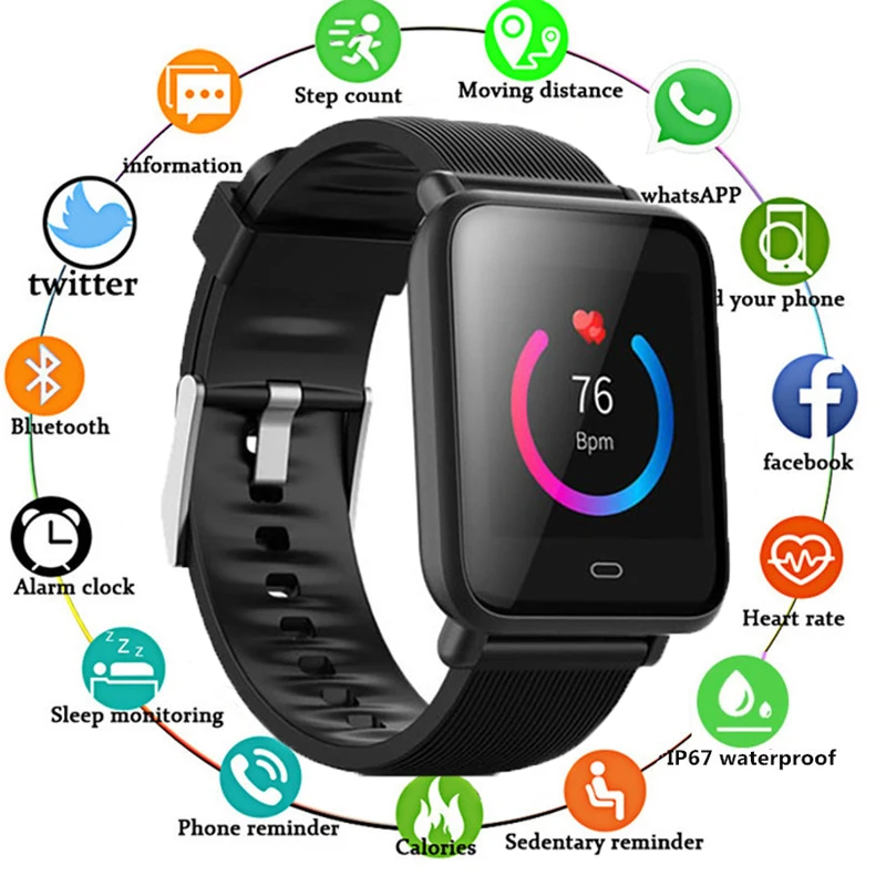 Smart Watch Q9 Smartwatch IPX67 Waterproof Sports for Android IOS with Heart Rate Monitor Blood Pressure Functions Smart Watch
Smart Watch Q9 Smartwatch IPX67 Waterproof Sports for Android IOS with Heart Rate Monitor Blood Pressure Functions Smart Watch