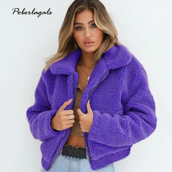 Autumn Winter jacket 2018 Women outwear & coats female Faux lambswool Big size Women Loose Lapel basic jackets Womens jacket 
Autumn Winter jacket 2018 Women outwear & coats female Faux lambswool Big size Women Loose Lapel basic jackets Womens jacket