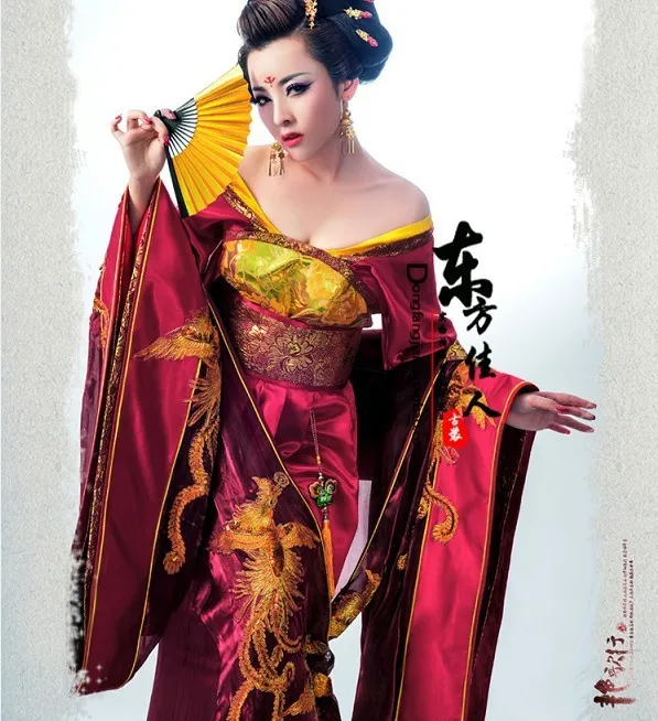 Yangexing Ancient Chinese Tang Dynasty Luxury Hanfu with Long Tail Applique Glitter Phoenix Female Cosstume Red Wedding Dress
Yangexing Ancient Chinese Tang Dynasty Luxury Hanfu with Long Tail Applique Glitter Phoenix Female Cosstume Red Wedding Dress