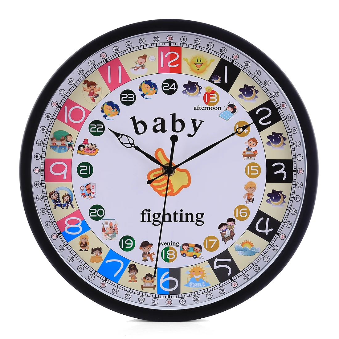 New 12 Inch Children Cute Cartoon Metal Silent Wall Clock Mute Quartz Kids Clocks For Teaching Aid Home Decor Gift - Black
New 12 Inch Children Cute Cartoon Metal Silent Wall Clock Mute Quartz Kids Clocks For Teaching Aid Home Decor Gift - Black