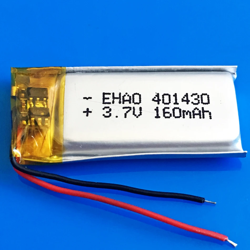 3.7V 160mAh 401430 lithium polymer ion rechargeable Lipo battery for MP3 MP4 GPS bluetooth headset video pen camera 4x14x30mm
3.7V 160mAh 401430 lithium polymer ion rechargeable Lipo battery for MP3 MP4 GPS bluetooth headset video pen camera 4x14x30mm