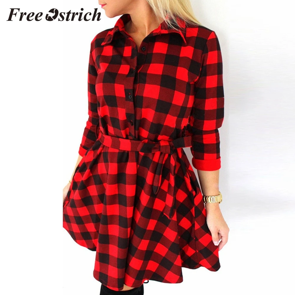 Free Ostrich 2019 Women Plaid Printed Dress Long Sleeve Bandage Casual Evening Party Dress Red Blouse Dress For Women Hot Sales
Free Ostrich 2019 Women Plaid Printed Dress Long Sleeve Bandage Casual Evening Party Dress Red Blouse Dress For Women Hot Sales