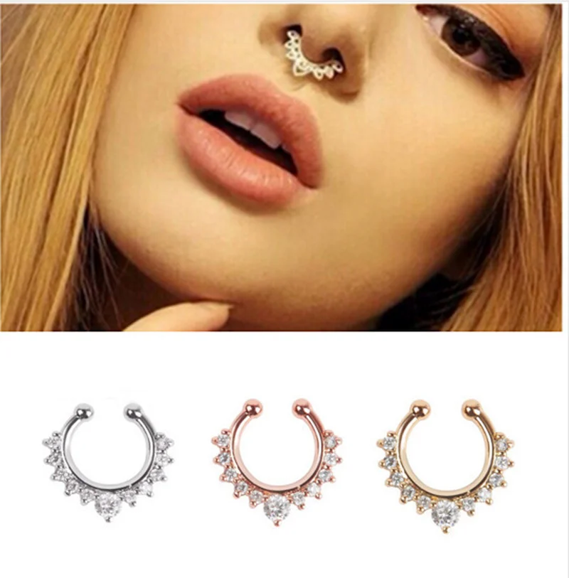 Mossovy Hyperbole Charms Zircon Nose Ring Womens Accessories Rose Gold Fake Nose Rings Fashion Body Jewelry for Women Sieraden
Mossovy Hyperbole Charms Zircon Nose Ring Womens Accessories Rose Gold Fake Nose Rings Fashion Body Jewelry for Women Sieraden