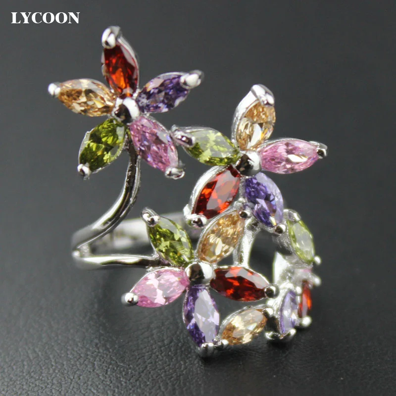 LYCOON new elegant four leaf flower luxury rings prong setting colorful Marquise Cubic Zirconia beautiful party ring for women
LYCOON new elegant four leaf flower luxury rings prong setting colorful Marquise Cubic Zirconia beautiful party ring for women