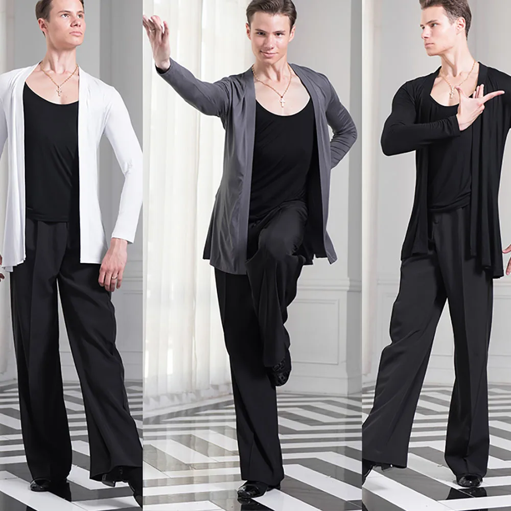 Economic Latin Dance Shirts For Males Black White Gary Latin Tops Men Adult Teacher Professional Ballroom Hot Sale Wears B046 
Economic Latin Dance Shirts For Males Black White Gary Latin Tops Men Adult Teacher Professional Ballroom Hot Sale Wears B046