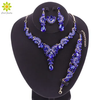 Fashion Crystal Wedding Jewelry Sets For Bride Party Costume Accessories Bridal Necklace Earring Bracelet Ring Jewellery for Wom
Fashion Crystal Wedding Jewelry Sets For Bride Party Costume Accessories Bridal Necklace Earring Bracelet Ring Jewellery for Wom