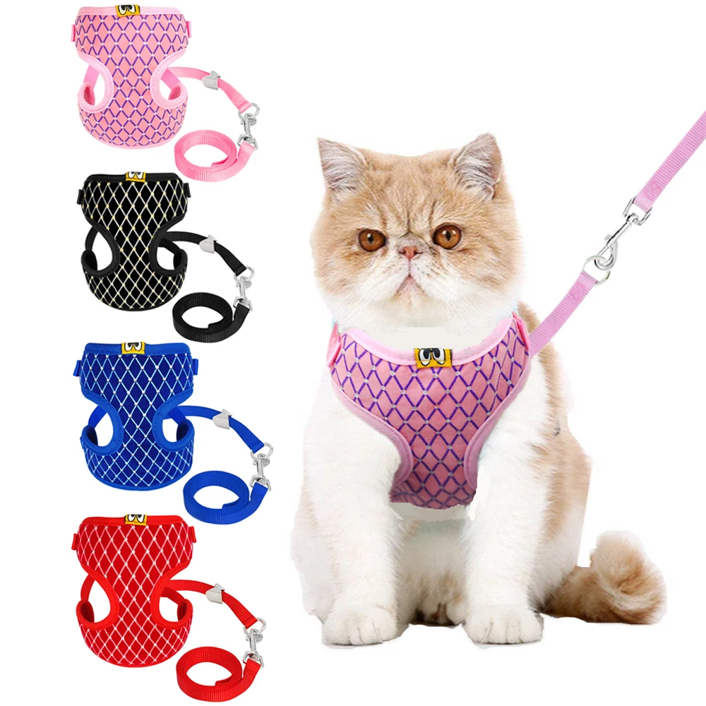 Rhinestone Cat Harness and Leash Set Breathable Pet Dog Traction Belt Rope For Small Cat Training Walking Harness Collar Leads
Rhinestone Cat Harness and Leash Set Breathable Pet Dog Traction Belt Rope For Small Cat Training Walking Harness Collar Leads