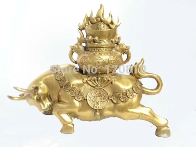 Good Fortune Feng Shui ornaments cornucopia on copper cow ornaments opening statue
Good Fortune Feng Shui ornaments cornucopia on copper cow ornaments opening statue