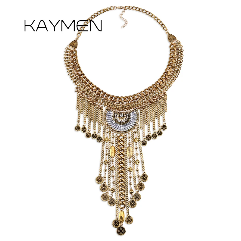 Fashion Bohemia Style Tassels Coin Statement Necklace For Women Crystal with Chains Vintage Necklace Wedding Party Jewerly 1430
Fashion Bohemia Style Tassels Coin Statement Necklace For Women Crystal with Chains Vintage Necklace Wedding Party Jewerly 1430