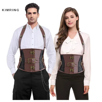 Kimring Brown Brocade Halter Steel Boned Underbust Corset Mens & Women Vintage Punk Corset and Bustiers Waist Cincher Corselet
Kimring Brown Brocade Halter Steel Boned Underbust Corset Mens & Women Vintage Punk Corset and Bustiers Waist Cincher Corselet