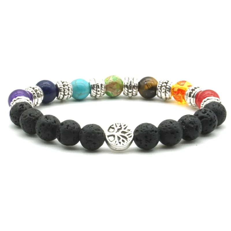 2019 Seven Chakras Tree of Life 8mm Black Lava Stone Beads DIY Aromatherapy Essential Oil Diffuser Bracelet Yoga Jewelry
2019 Seven Chakras Tree of Life 8mm Black Lava Stone Beads DIY Aromatherapy Essential Oil Diffuser Bracelet Yoga Jewelry