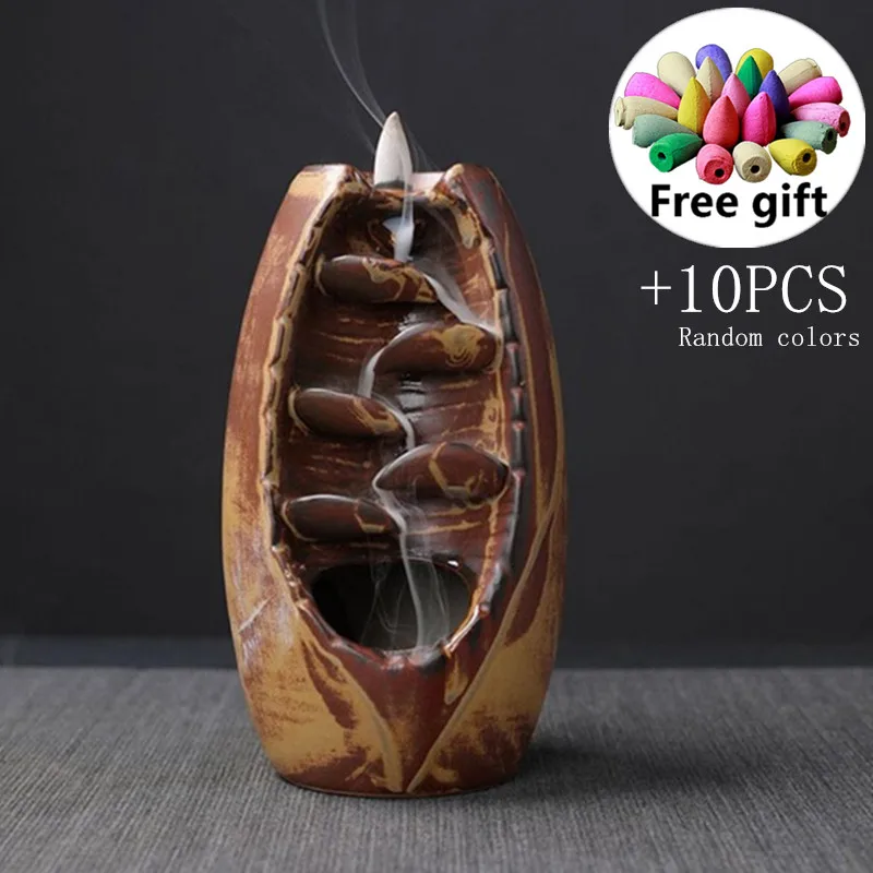 Waterfall Backflow Incense Burner Ceramic Censer Incense Holder Retro Home Decor With 10 Cones Incense Backflow Incense Holder
Waterfall Backflow Incense Burner Ceramic Censer Incense Holder Retro Home Decor With 10 Cones Incense Backflow Incense Holder