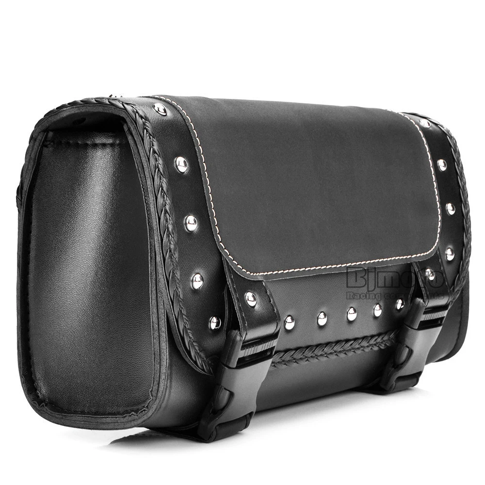 Black Motorcycle Saddlebag Bag PU Leather Luggage Saddle Bags For Harley Sportster Pannier Side Saddle Bag (9)