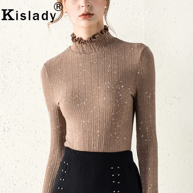 Kislady Turtleneck Knitting Tops New 2018 Fall Winter Casual Long Sleeve Warm T-shirts Famale All Match Shining Tee T-Shirt
Kislady Turtleneck Knitting Tops New 2018 Fall Winter Casual Long Sleeve Warm T-shirts Famale All Match Shining Tee T-Shirt
