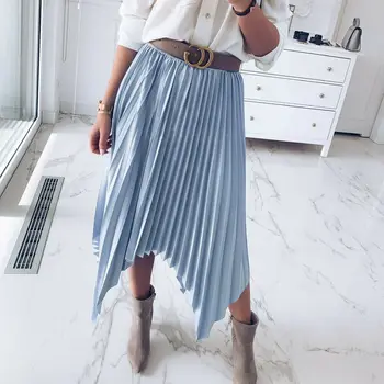 Women Pleated Skirt Elastic High Waist Solid Color Midi A-line Skirt Casual Summer Beach Swing Midi Sundress
Women Pleated Skirt Elastic High Waist Solid Color Midi A-line Skirt Casual Summer Beach Swing Midi Sundress