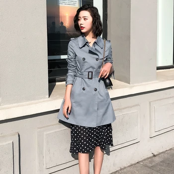Women fashion Khaki Trench Coat Spring/Autumn Long Coat Plus Size Double Breasted Women's casual windbreaker Female Overcoat
Women fashion Khaki Trench Coat Spring/Autumn Long Coat Plus Size Double Breasted Women's casual windbreaker Female Overcoat