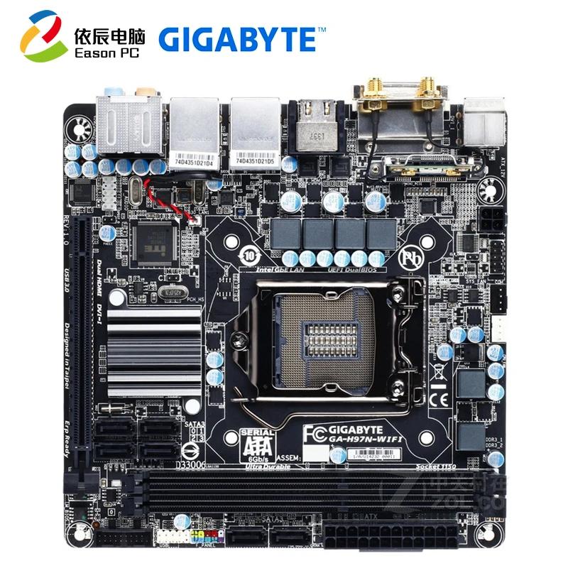 GIGABYTE GA-H97N-WIFI desktop motherboard LGA1150 i3 i5 i7 DDR3 USB3.0 16G Mini-ITX
GIGABYTE GA-H97N-WIFI desktop motherboard LGA1150 i3 i5 i7 DDR3 USB3.0 16G Mini-ITX