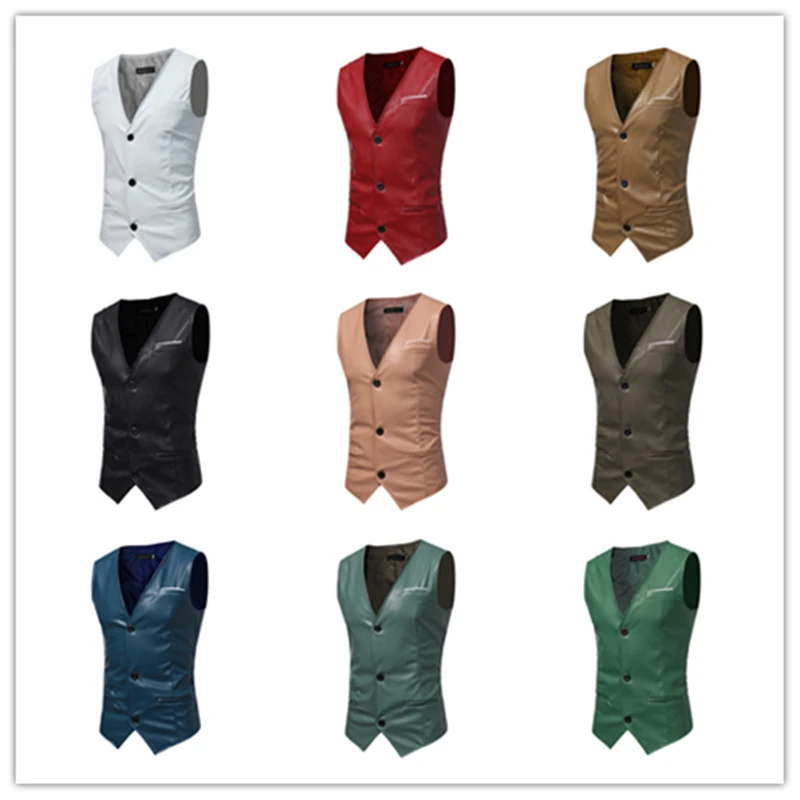 Men's Spring and Autumn New Solid Color Joker PU Leather Vest Men's Korean Slim Three-Piece Buckle Shoulder Vest Sleeveless
Men's Spring and Autumn New Solid Color Joker PU Leather Vest Men's Korean Slim Three-Piece Buckle Shoulder Vest Sleeveless