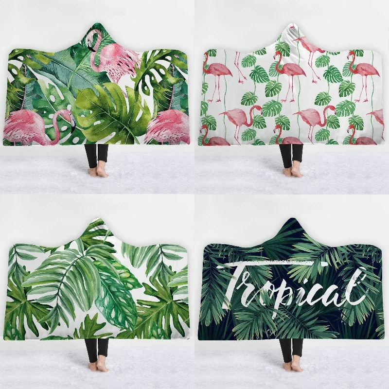 Blanket Tropical Flamingo Printed 150*200cm Fleece Blanket Warm Soft Plush Hooded Blanket Wearable Throw Blanket For Adults Kids
Blanket Tropical Flamingo Printed 150*200cm Fleece Blanket Warm Soft Plush Hooded Blanket Wearable Throw Blanket For Adults Kids