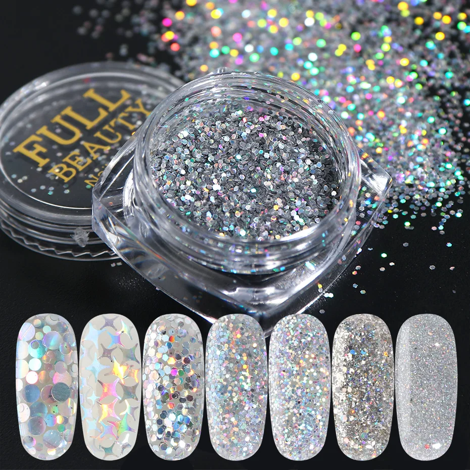 8pcs Gradient Shiny Nail Glitter Set Laser Sparkly Silver Holographic 3D Sequins Nail Art Chrome Powder Manicure Decor JI1506-12
8pcs Gradient Shiny Nail Glitter Set Laser Sparkly Silver Holographic 3D Sequins Nail Art Chrome Powder Manicure Decor JI1506-12