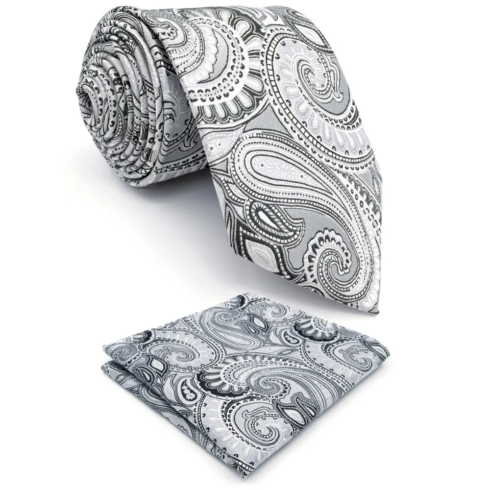 S7 Paisley Gray Grey Silver Ties for men Pocket Square Set Silk Fashion Pocket Square 63" Slim
S7 Paisley Gray Grey Silver Ties for men Pocket Square Set Silk Fashion Pocket Square 63" Slim