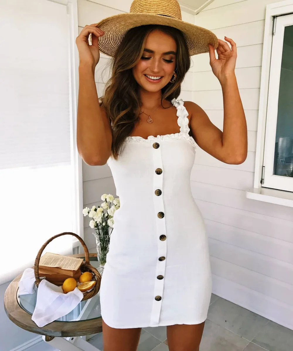 Fashion 2019 Women Backless Bow Lace Up Bodycon Dress Spring Summer Sexy Buttons Short Ladies Dresses Ruffles Strap Mini Dress
Fashion 2019 Women Backless Bow Lace Up Bodycon Dress Spring Summer Sexy Buttons Short Ladies Dresses Ruffles Strap Mini Dress