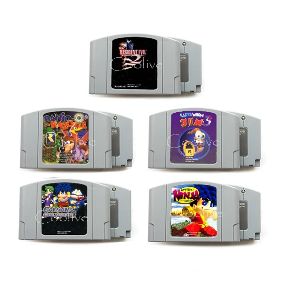 64 Bit Majora's Mask Resident Evil 2 Banjo Tooie Kazooie Earth Worm Jim 3 Golden Shell English Language USA NTSC Game Card
64 Bit Majora's Mask Resident Evil 2 Banjo Tooie Kazooie Earth Worm Jim 3 Golden Shell English Language USA NTSC Game Card